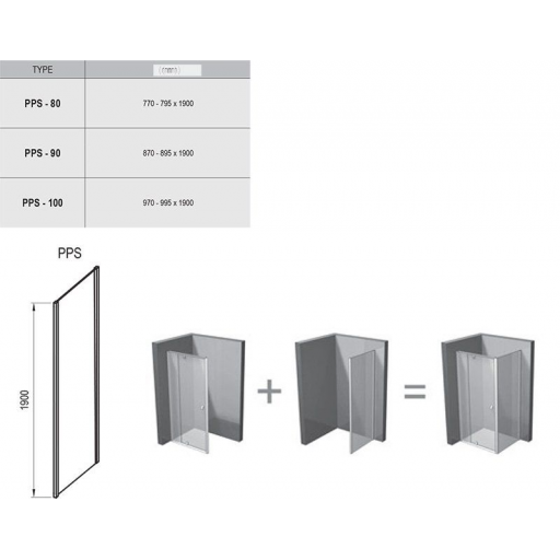 Душевая перегородка RAVAK Pivot PPS-90 90G70C00Z1 90х190 см прозрачное стекло профиль хром